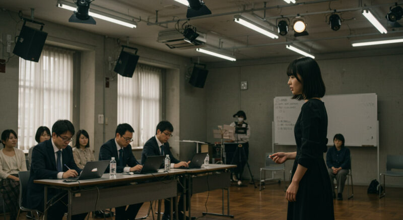 オーディションで実技審査中