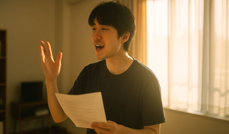 自主練する男性